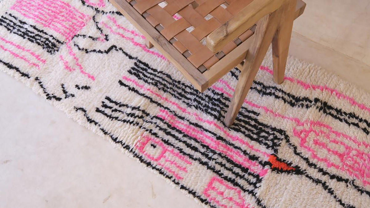 BERBERTEPPICH Teppichläufer aus Marokko aus Wolle 200x 300 cm - Pink, Naturmaterialien (200/300cm) - AFK Living
