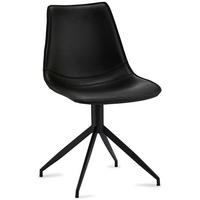 STUHL-SET 2 Stück in Kunstleder - Schwarz, Textil/Metall (48/85/57cm) - Furnhouse