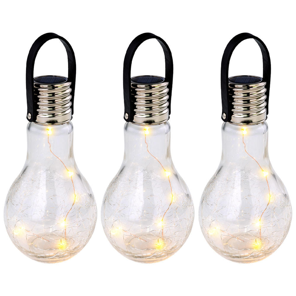 LED AUSSENLEUCHTE Silber Glas 3er Set - Silberfarben, Glas (9/9/17.5cm) - Globo Lighting