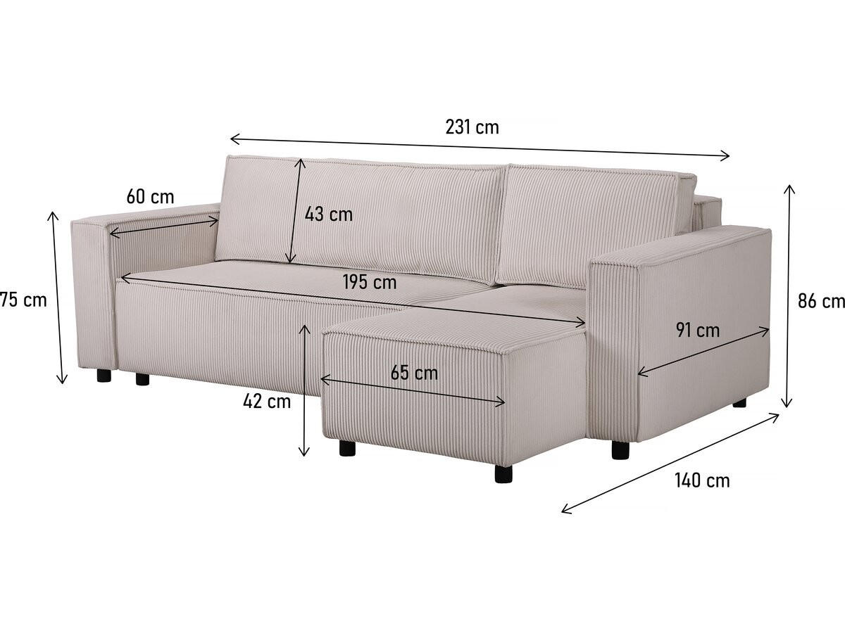 ECKSOFA Montaigne S Beige - Beige, Textil (235/140cm) - Habitat Garten