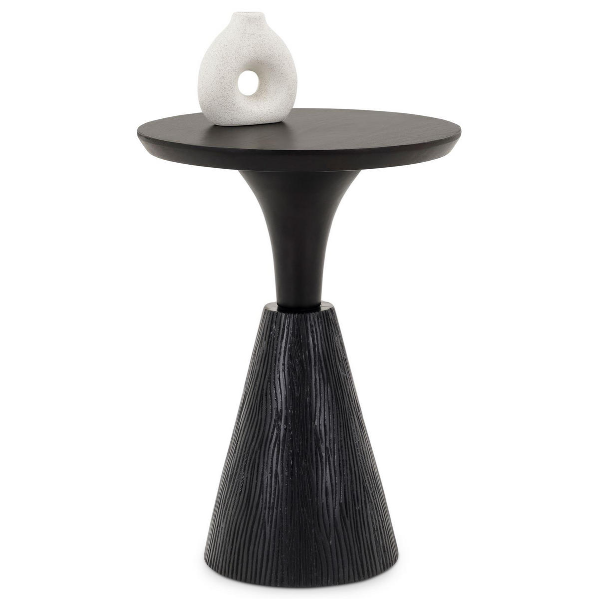 BEISTELLTISCH BHIMA schwarz - Schwarz, Holz (40/40/56cm) - IDIMEX