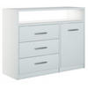KOMMODE Bodo 1D3SO Weiß 98/35/75 cm - Weiß, Holzwerkstoff (98/75/35cm) - Matkam Möbel