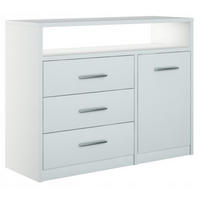 KOMMODE Bodo 1D3SO Weiß 98/35/75 cm - Weiß, Holzwerkstoff (98/75/35cm) - Matkam Möbel