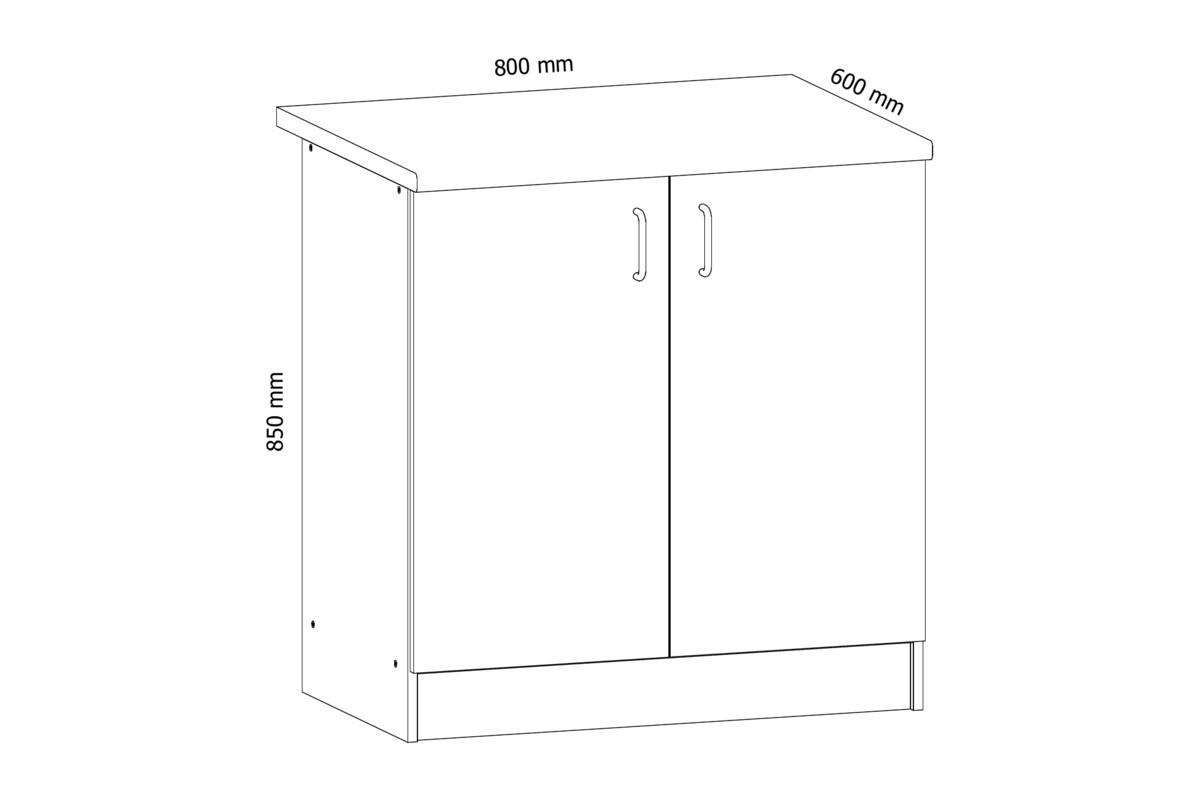 UNTERSCHRANK D80 – Sycylia Weiß – Weiß / Creme - Creme/Weiß, Holzwerkstoff (80/82/47cm) - ROYAL24_MARKT
