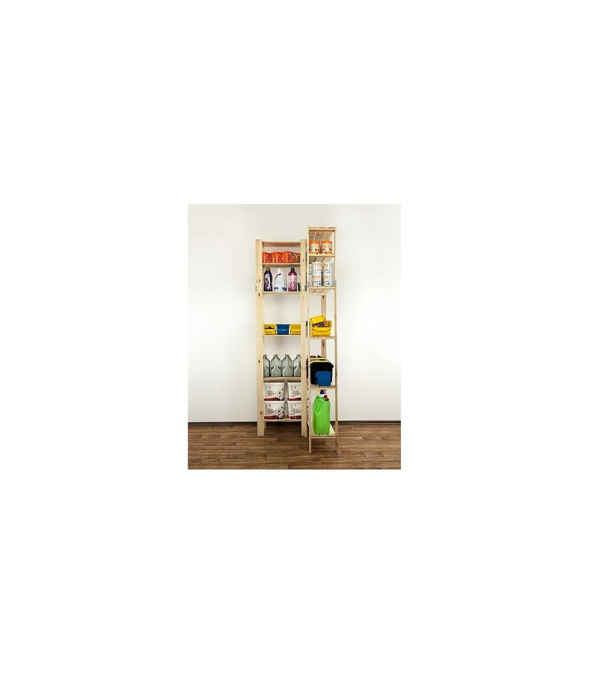 ECKREGAL WOODLAND 230x85x30cm Fachlast 120kg 6 Fachboden Kiefernholz Natur - Naturfarben, Holz (85/230/50cm) - PROREGAL