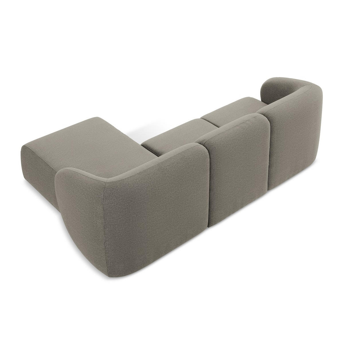 ECKSOFA Rechts Bouclé Stoff Grau - Schwarz/Grau, Holzwerkstoff/Kunststoff (248/166cm) - LaMiaSofa