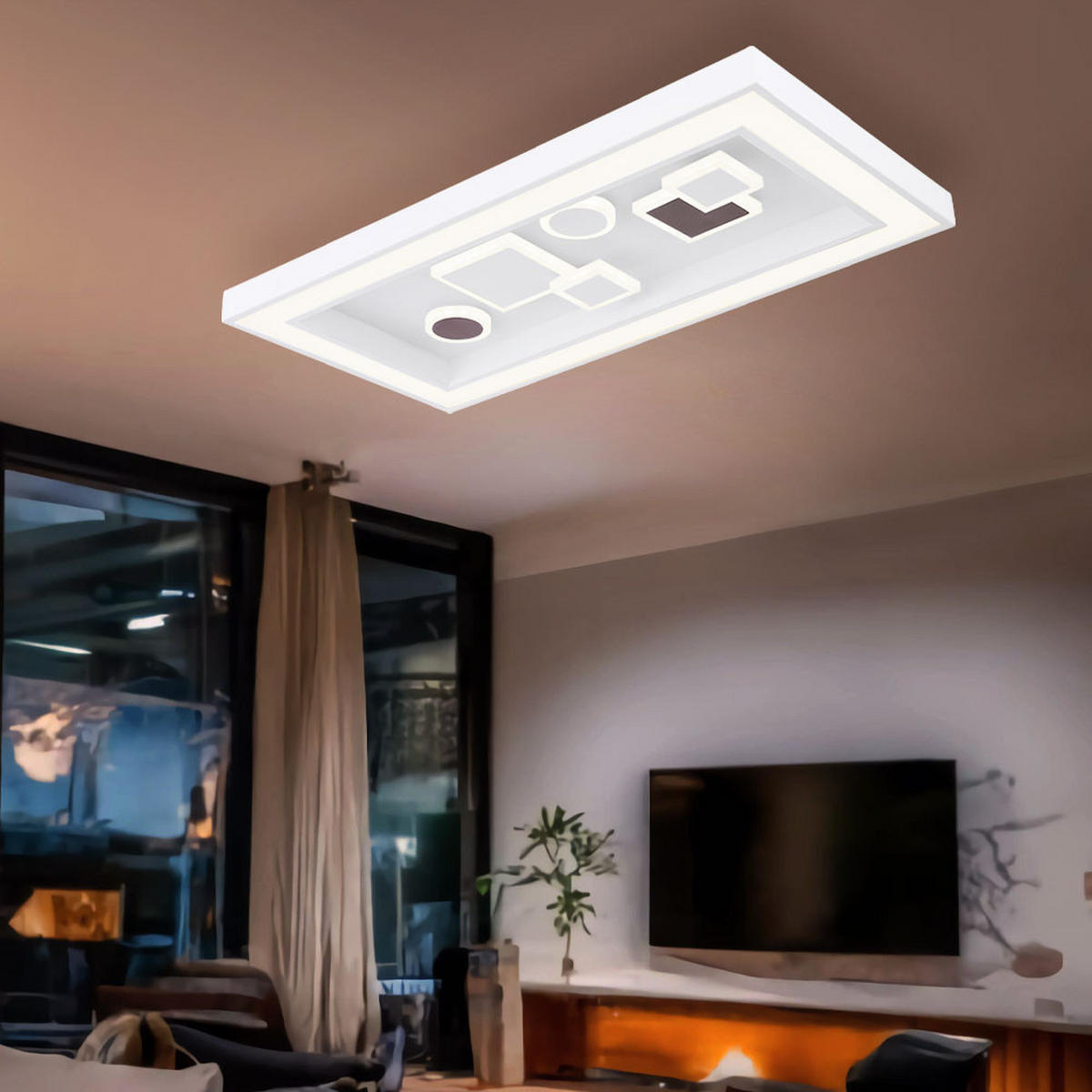 LED DECKENLEUCHTE Rabea Weiß - Weiß, Metall (60/30/7cm)