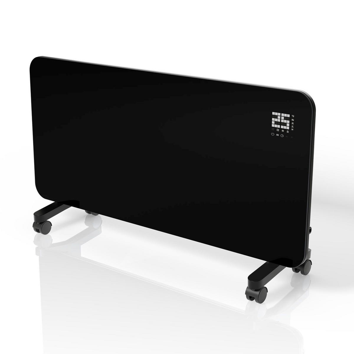 GLASHEIZUNG Schwarz 2000W - Schwarz, Glas (82/42/24cm) - Juskys