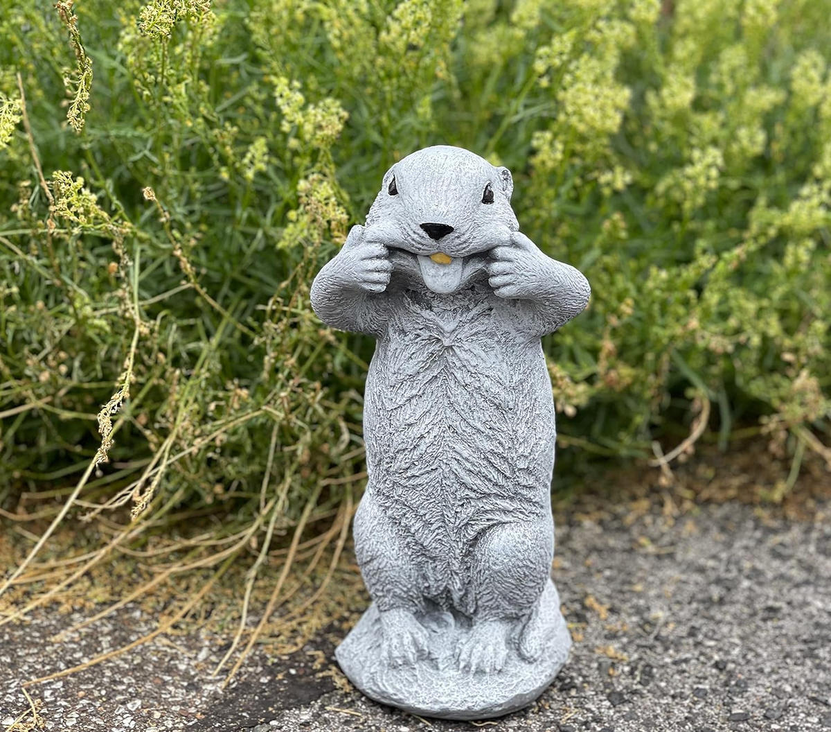 STEINFIGUR Murmeltier Max frostfest wetterfest Steinguss - Grau, Stein (11/27/11cm) - stoneandstyle