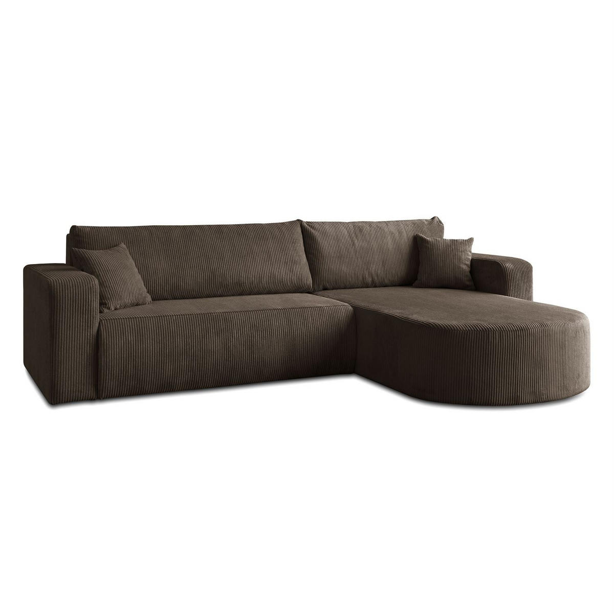 ECKSOFA SOPRANO mit Schlafunktion und Stauraum POSO 06 - Dunkelbraun, Textil (271/175cm) - Lookway