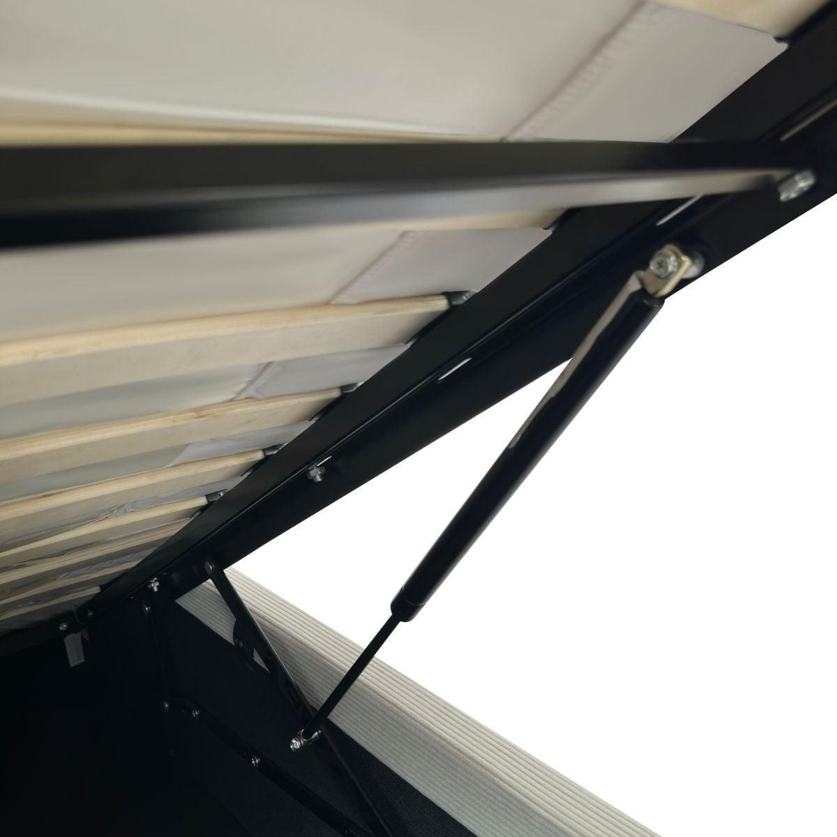 BETTKASTEN bezogen mit samt romy 204/152/36,5 cm - Beige, Holz (140/190cm) - Calicosy