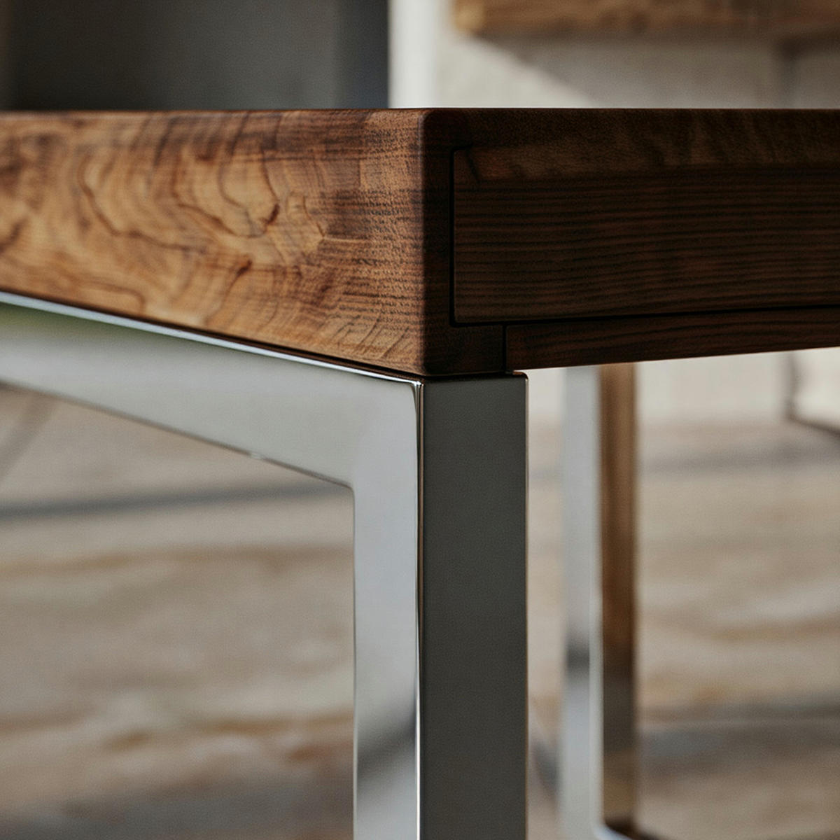 COUCHTISCH Massivholz Metallgestell Pflegeleicht, Braun 45x45x40 cm - Silberfarben/Braun, Holz/Metall (45/45/40cm) - KADIMA DESIGN