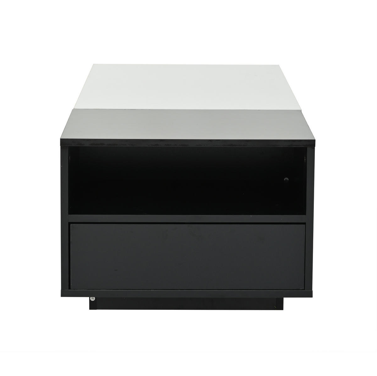 KLUB stolić, 100/50/38 cm, iverica bijela/crna, s 2 ladice - bijela, drvni materijal (100/50/38cm) - BEAOK