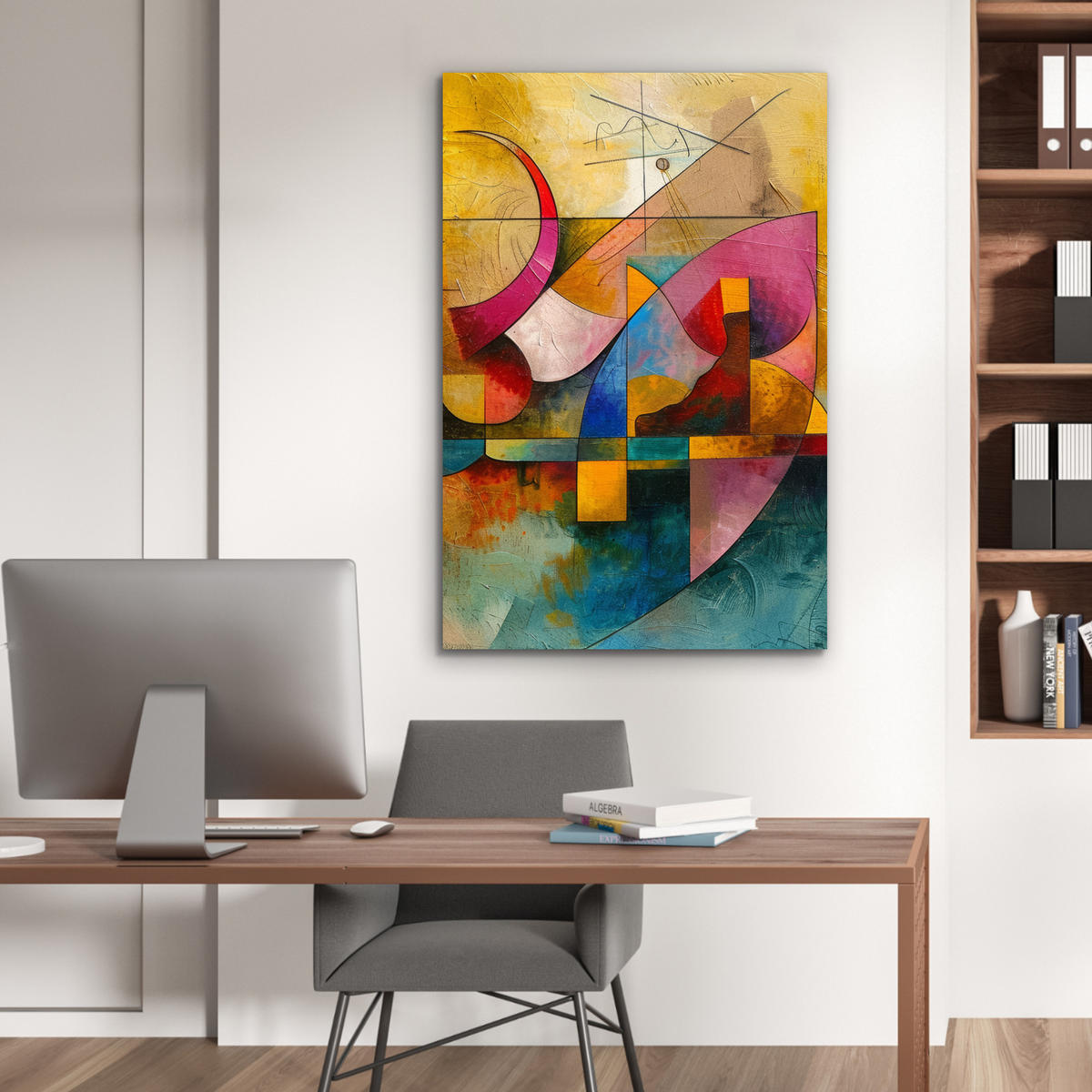 METALLBILD Kunst - Abstrakt - Modern 60x90 cm - Gelb, Metall (60/90cm) - MuchoWow