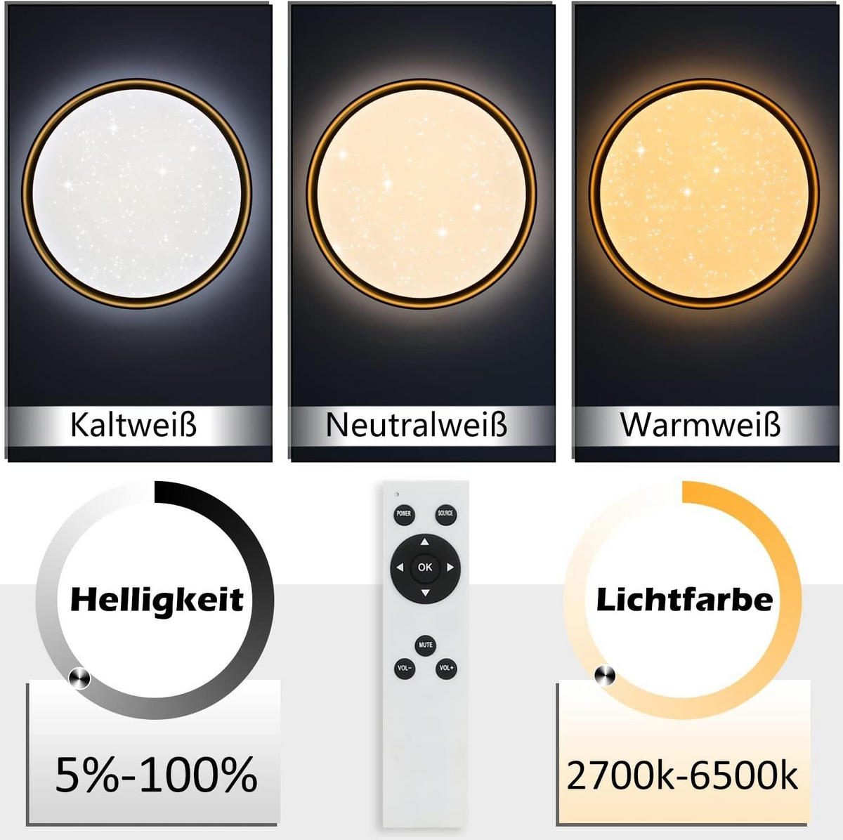 LED-DECKENLEUCHTE Niklas 40/40/6 cm - Schwarz, Metall (40/40/6cm) - Nettlife