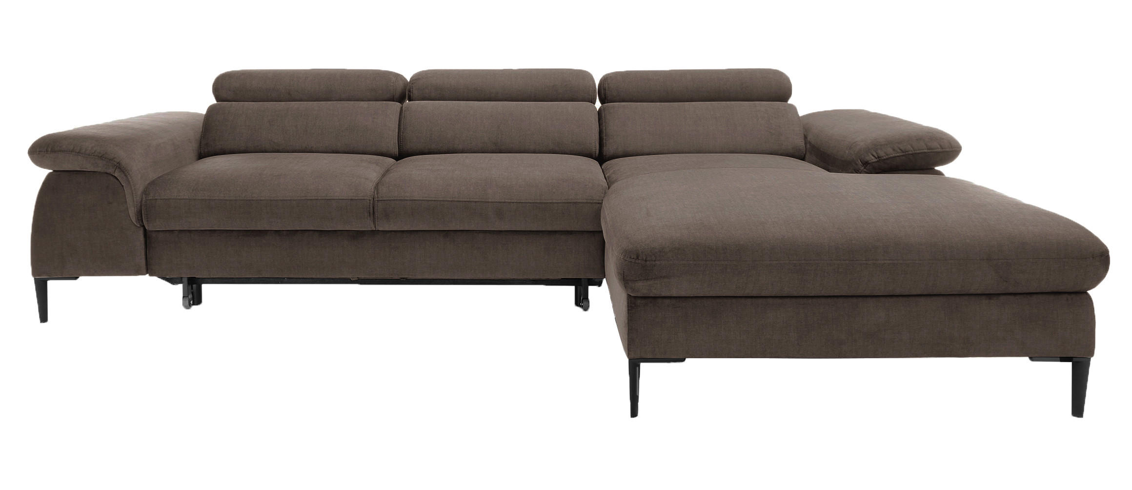 ECKSOFA L-Form 290 cm Amaro M mit Schlaffunktion, Rechts, Braun - Braun, Holz (182/288cm) - Emporius
