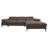 ECKSOFA L-Form 290 cm Amaro M mit Schlaffunktion, Rechts, Braun - Braun, Holz (182/288cm) - Emporius