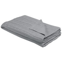 DECKE Hellgrau Anamur 180/110 cm - Hellgrau, Naturmaterialen/Textil (110/180cm) - Beliani