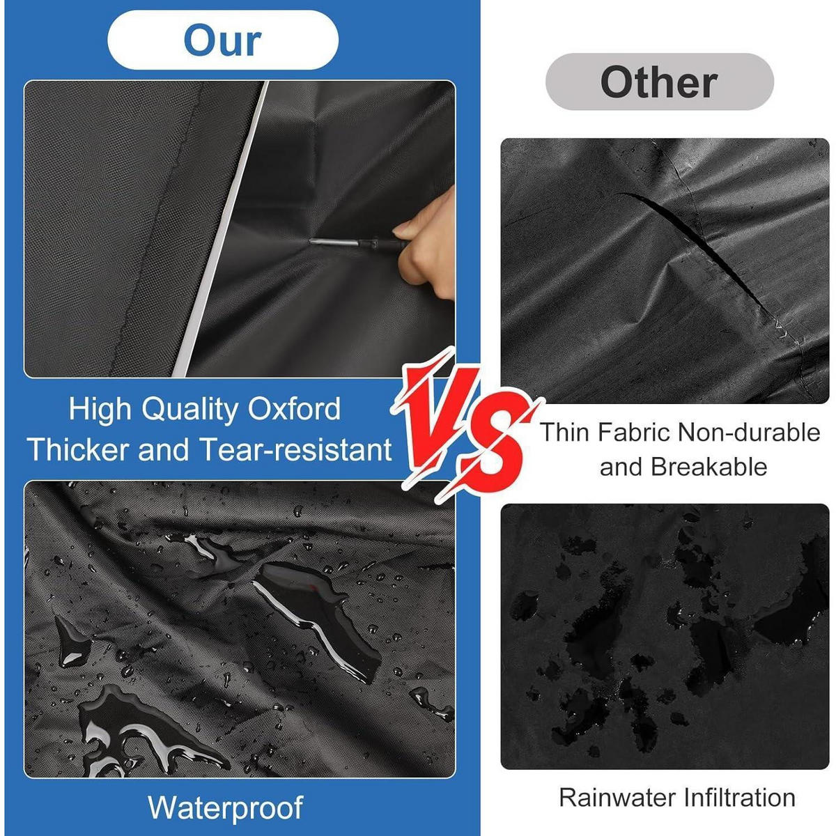 ABDECKUNG Gartenmöbel 126 x 126 x 74 cm wasserdicht - Schwarz, Textil (126/74/126cm)