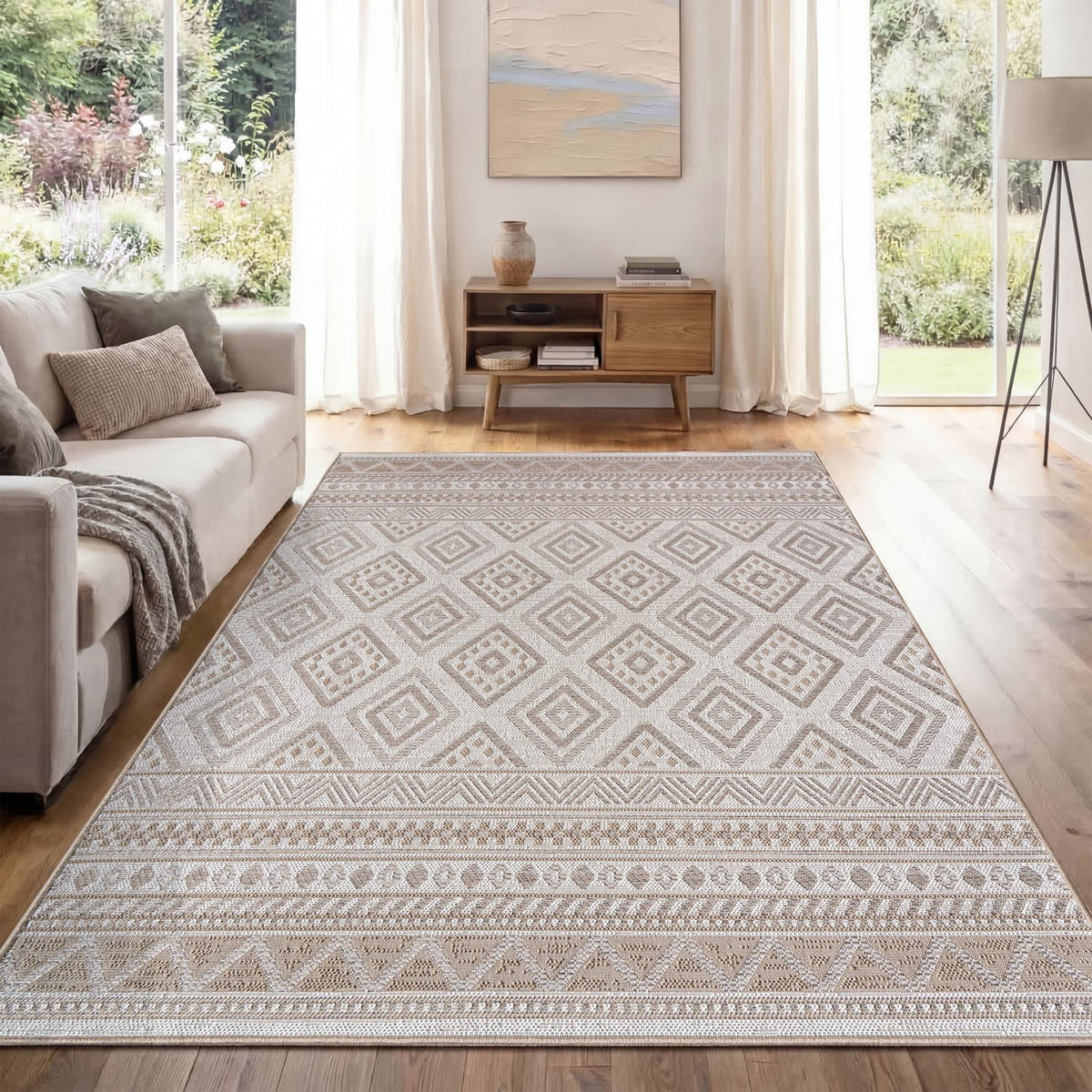 OUTDOORTEPPICH 200/200 cm Vermont 184 - Beige, Kunststoff (200/200cm) - Paco Home