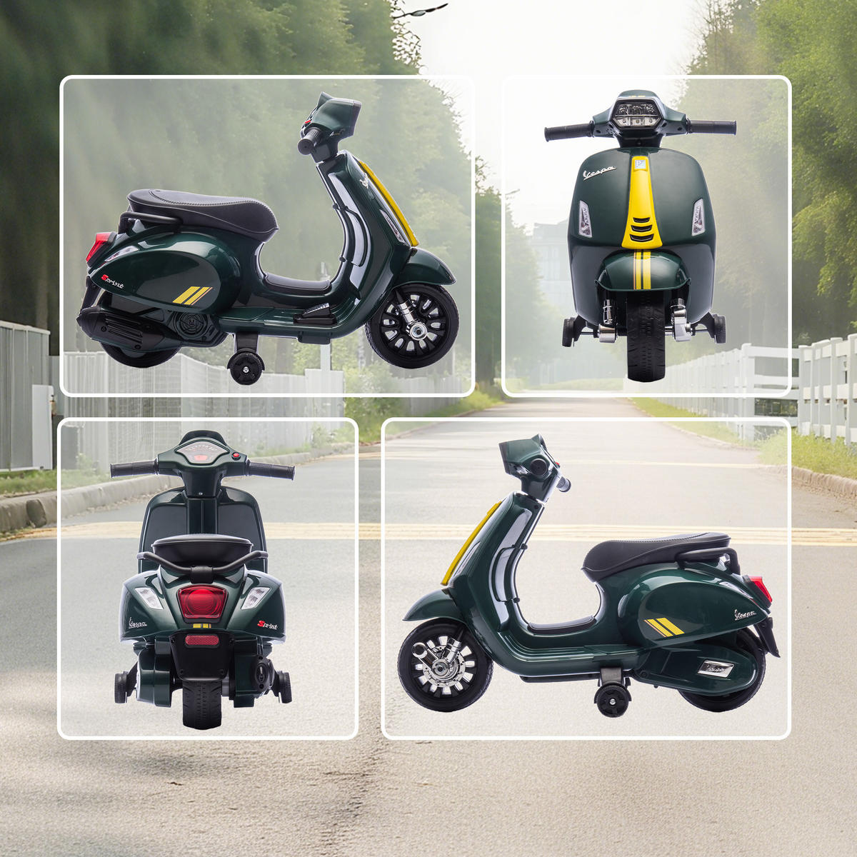 ELEKTRO-MOTORRAD DE-13165 Stützräder Dunkelgrün - Grün, Kunststoff (71/37/52cm) - ComfortXL