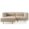 ECKSOFA-LINKS FOSERO, Bouclé - Buchefarben/Creme, Holz/Holzwerkstoff (204/155cm) - KONSIMO®