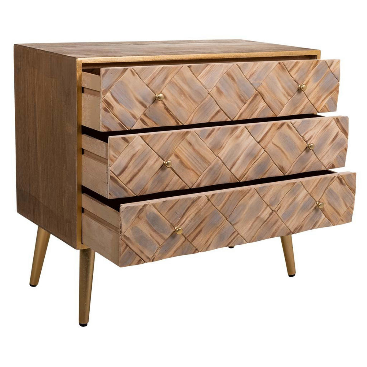 KOMMODE aus Holz 73x36x65 cm - Braun, Holz (73/65/36cm) - Wanderlust