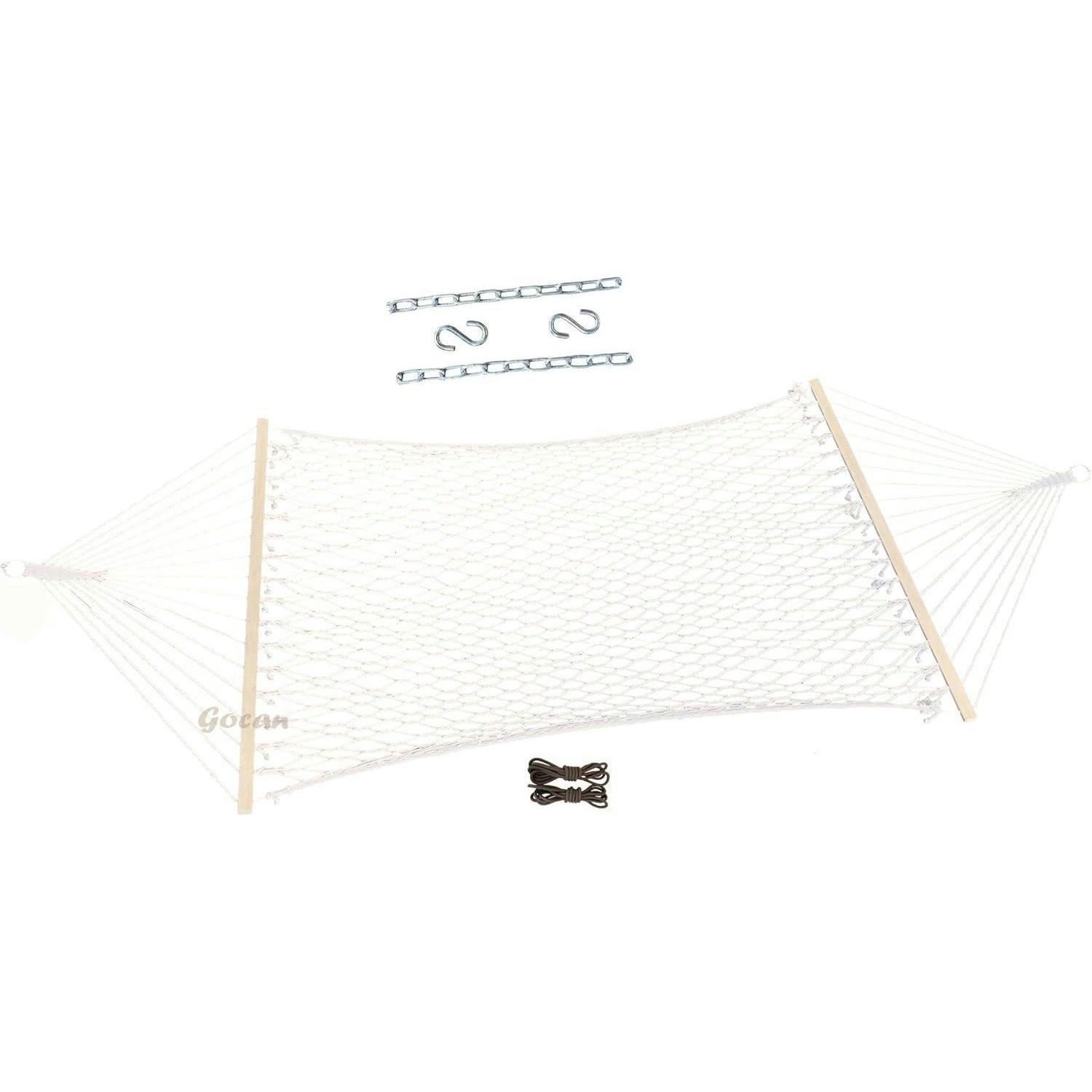 HÄNGEMATTE Baumwollseil Beige - Weiß, Textil (132/2.5/200cm)