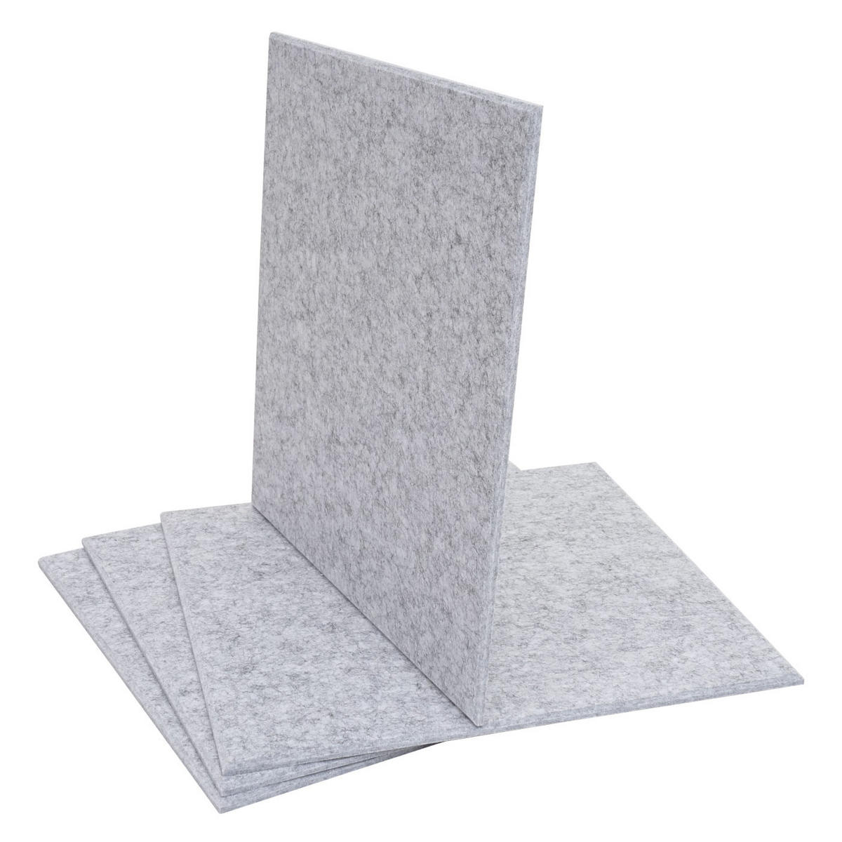 AKUSTIKWANDPANEEL Hellgrau Komplett-Set - Hellgrau, Textil (50/50/1cm) - MCW
