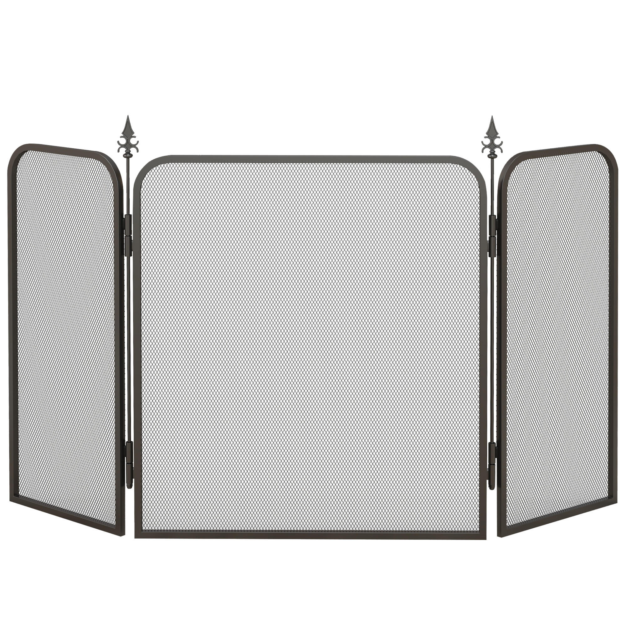 KAMINSCHUTZGITTER - Schwarz, Metall (1.3/56/96cm) - HOMCOM