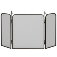 KAMINSCHUTZGITTER - Schwarz, Metall (1.3/56/96cm) - HOMCOM