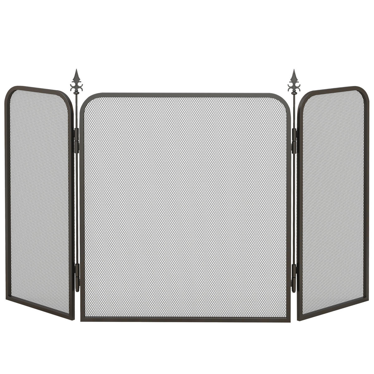 KAMINSCHUTZGITTER - Schwarz, Metall (1.3/56/96cm) - HOMCOM