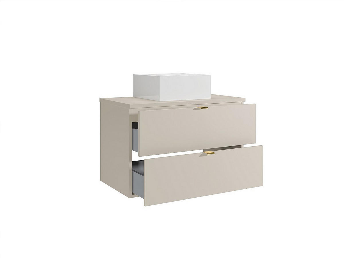 EINZELWASCHTISCH - 80 cm x 46 cm - Holz, Platte - Beige - LAVENA - Beige, Holz (80/50/46cm) - Vente-Unique