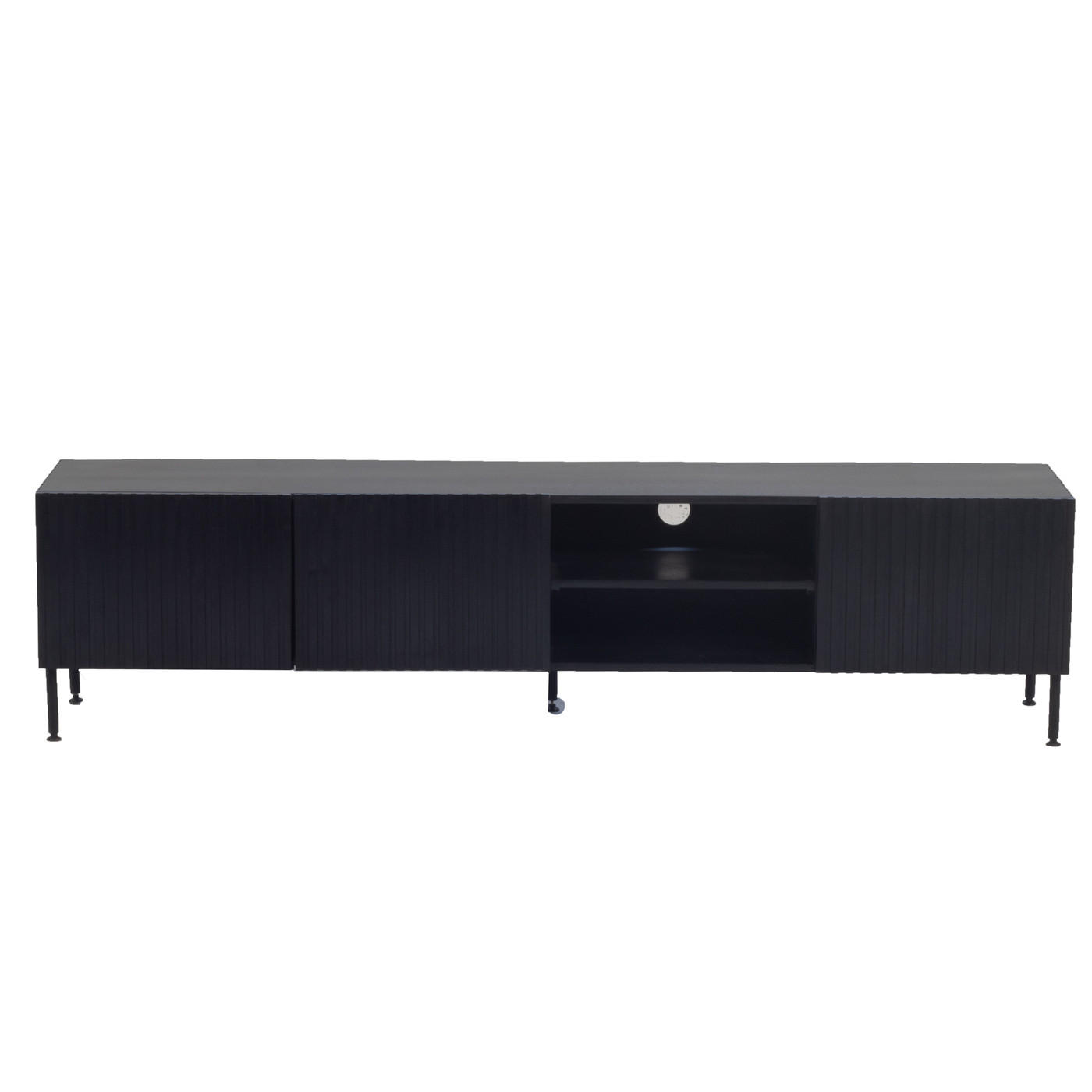 TV-MÖBEL aus Metall/Holz 200cm, schwarz - Schwarz, Holz (200/50/40cm) - Giga Meubel