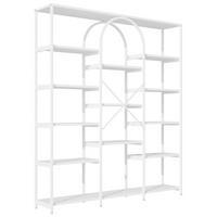 REGALE in weiß, bogen-design & 15 offene fächer - Weiß, Holzwerkstoff (160/180/30cm) - Urban Meuble