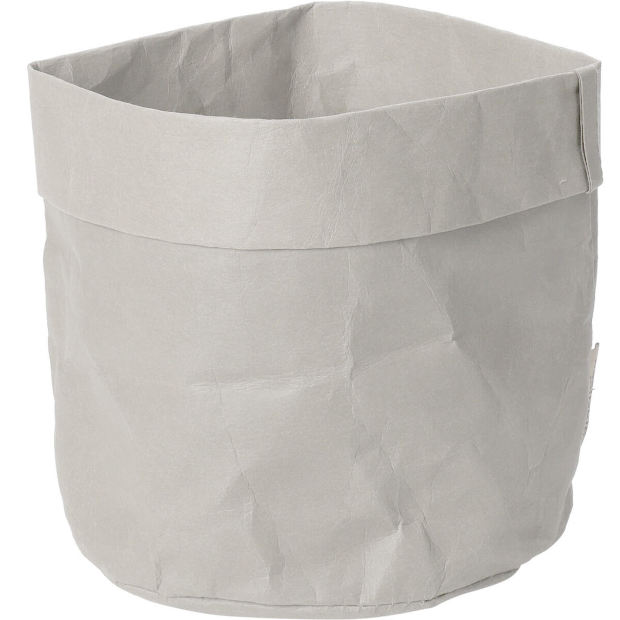 BLUMENTOPF zerknittertes Papier 19/18 cm - Grau, Papier (19/18cm) - Home Styling Collection