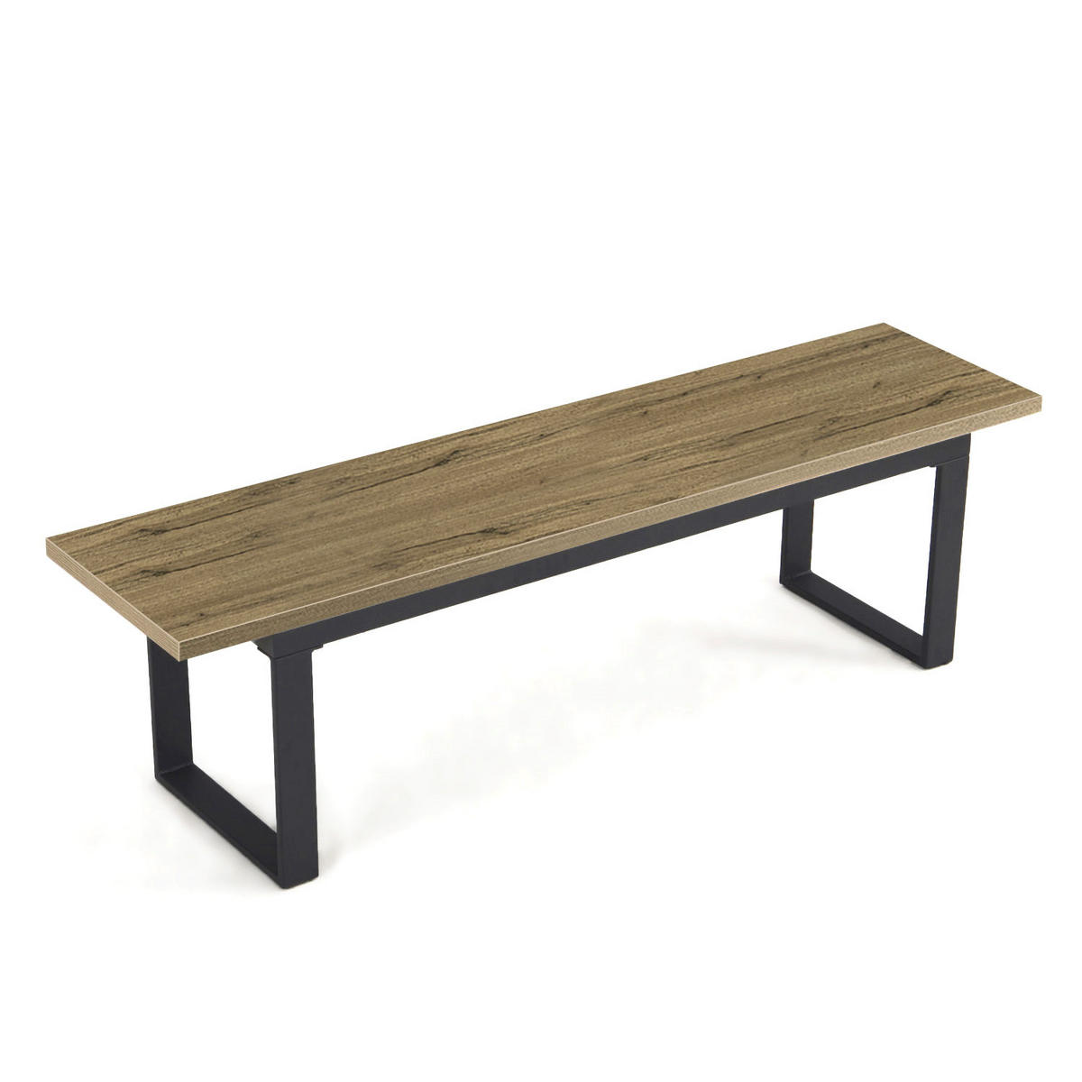 SITZBANK LEA Eiche, 160/40/45 cm - Eichefarben/Anthrazit, Holzwerkstoff/Metall (160/45/40cm) - B&D Home