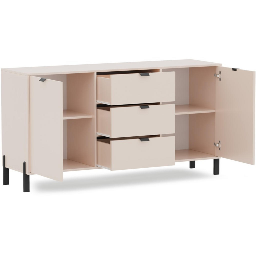 Thumbnail - Beautysofa Kommode, Sand, Holzwerkstoff, 3 Schubladen, 160x85x45 cm, Wohnzimmer, Kommoden & Sideboards, Kommoden