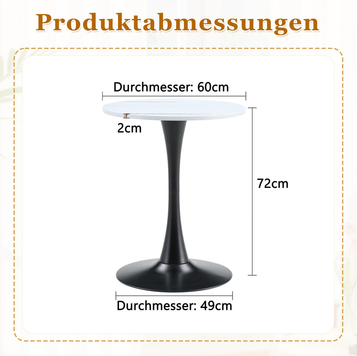 BEISTELLTISCH 60/72 cm Weiß/Schwarz aus MDF und Metall - Weiß, Holzwerkstoff (60/60/72cm) - OKMYHOME