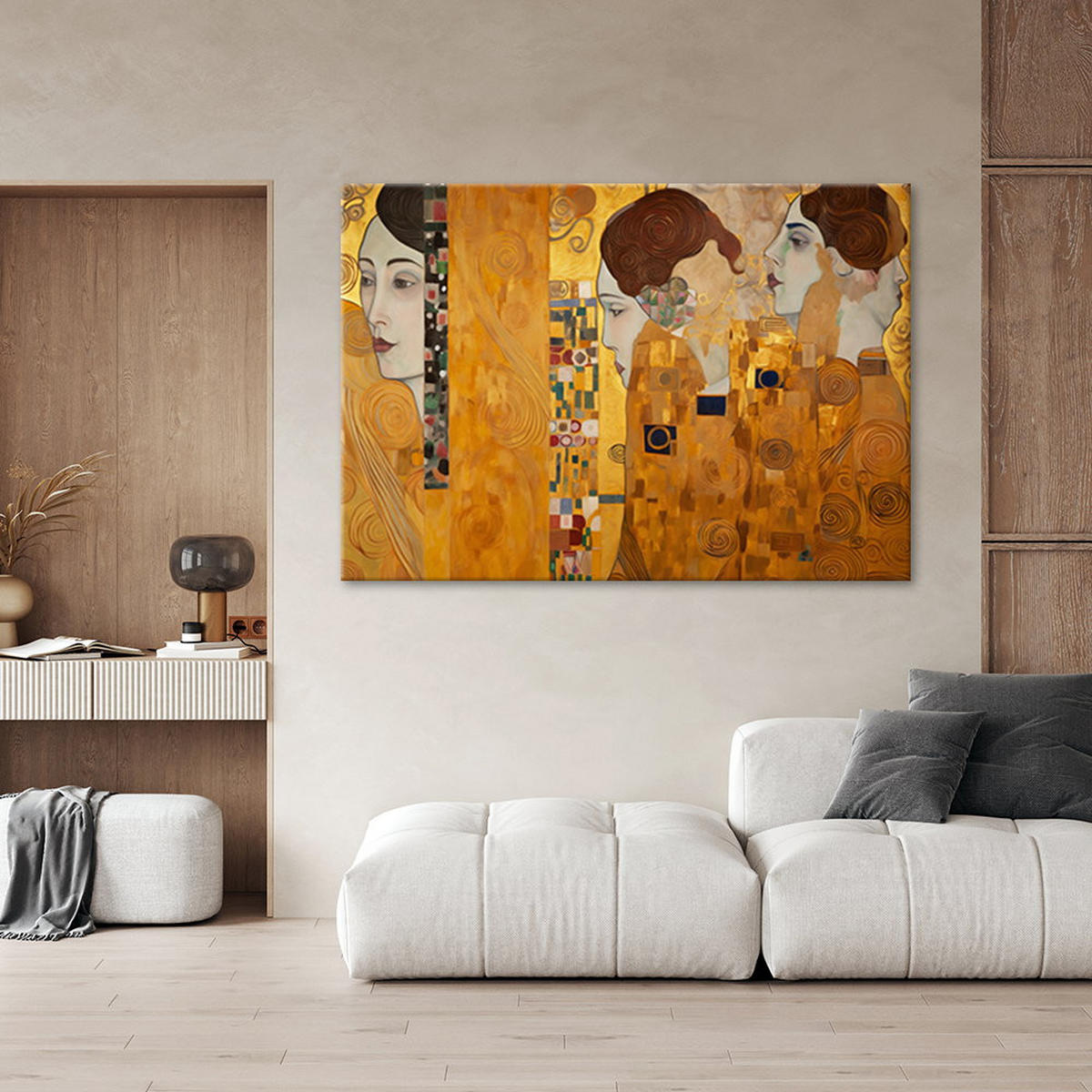 KUNSTDRUCK Gold 120/80 cm - Goldfarben, Textil (120/80cm) - KUNSTLOFT