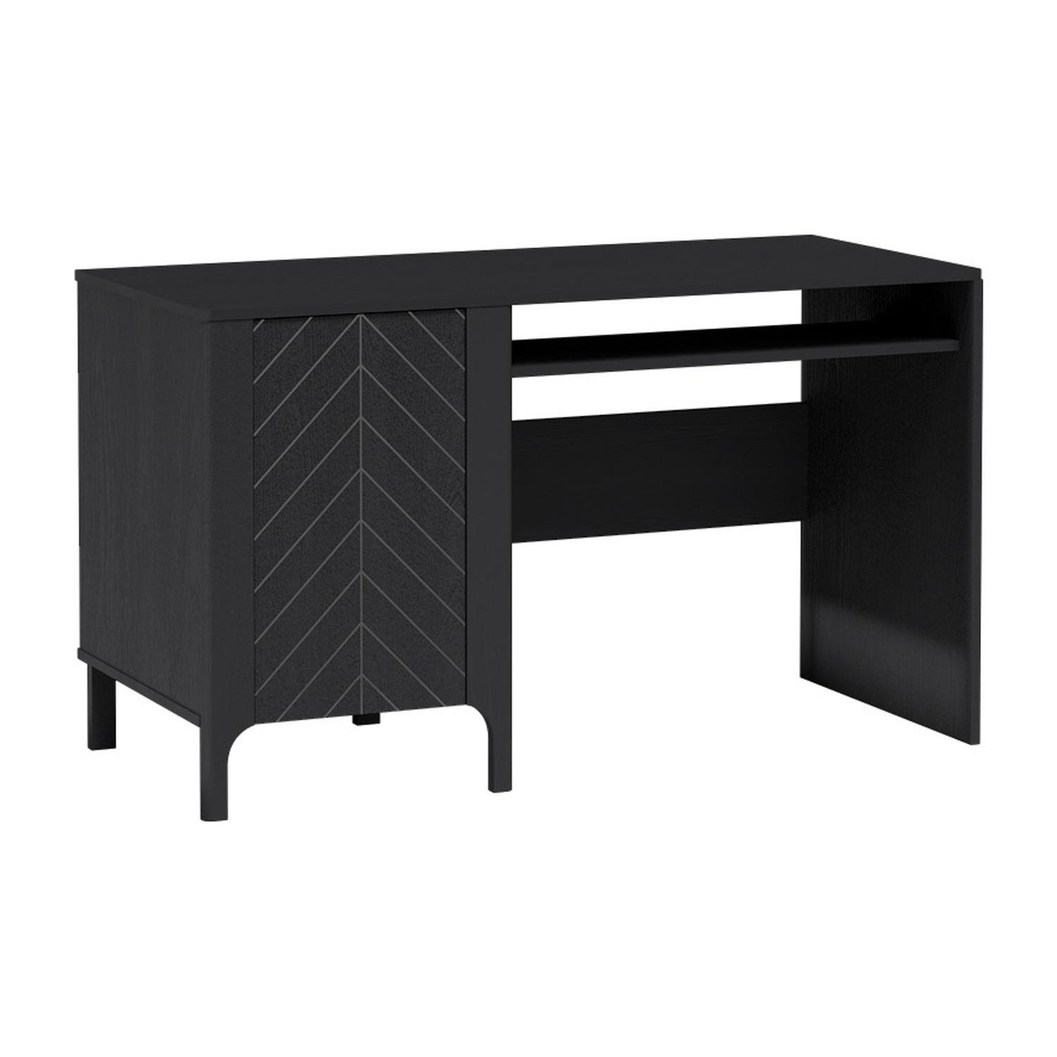 SCHREIBTISCH Malumi MM-9 135 x 60 x 77,5 cm Schwarz Paintflow - Schwarz, Holzwerkstoff (60/135/77.5cm) - Koseto
