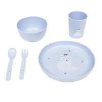 GESCHIRR-SET für Kinder Winter Fox Blau 26/10/19 cm - Blau, Kunststoff (10/19/26cm) - Atmosphera for kids