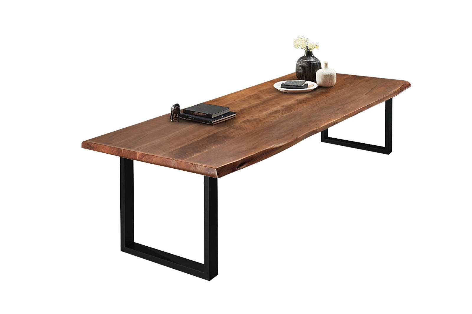 ESSTISCH VALIN - Schwarz/Braun, Holz/Metall (110/220/79cm) - SAM
