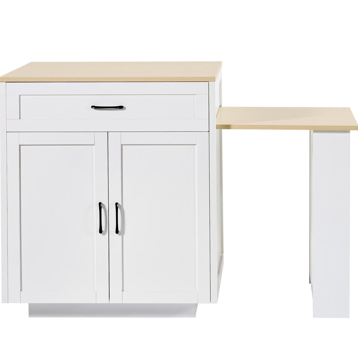 STEHTISCH ausziehbar mit Stauraum 133-202 x 70 x 93,5 cm Weiß - Weiß, Holz (70/93.5/133cm) - Beauniv