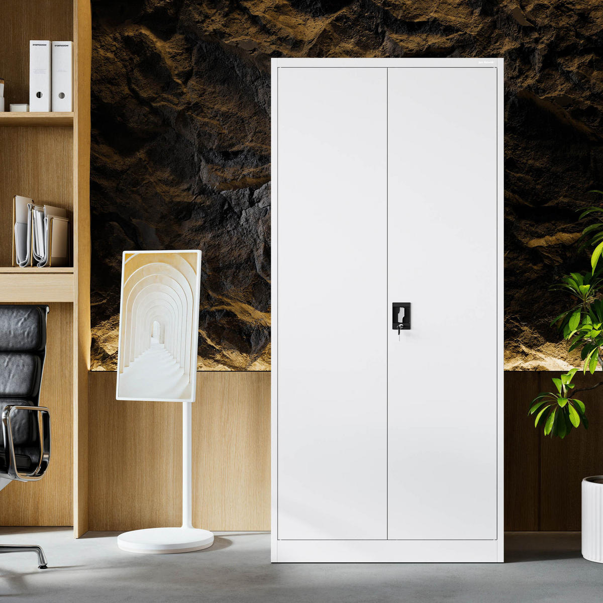 AKTENSCHRANK JAN H D600 - Weiß, Metall (90/195/60cm) - Jan Nowak