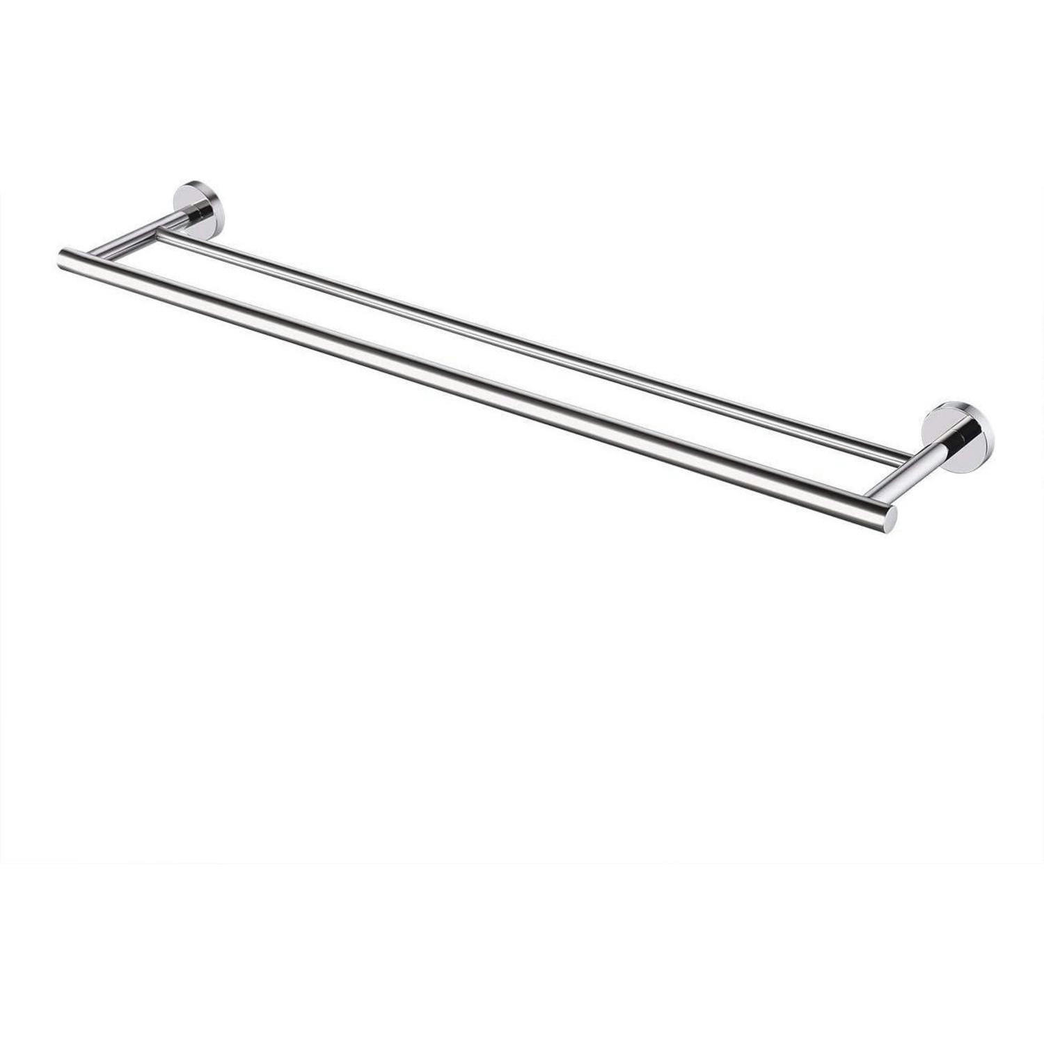 HANDTUCHHALTER Doppelt Edelstahl Poliert 75 cm - Silberfarben, Metall (14.5/5.1/76.2cm)