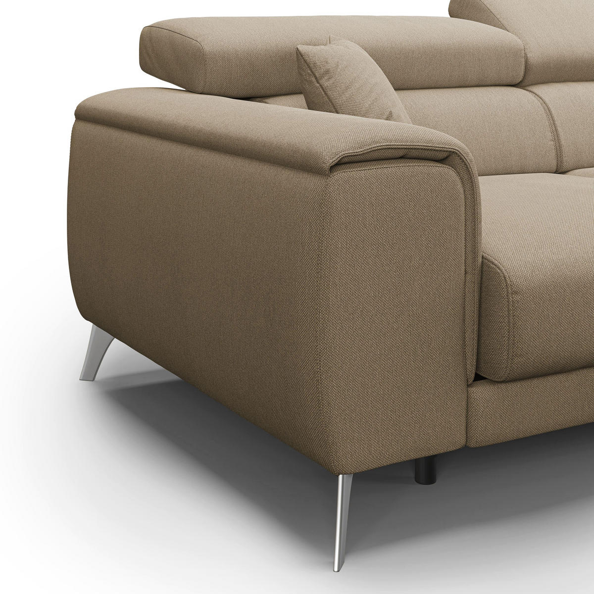 ECKSOFA RECHTS Fusion - Beige, Textil (260/102cm) - Divani.store