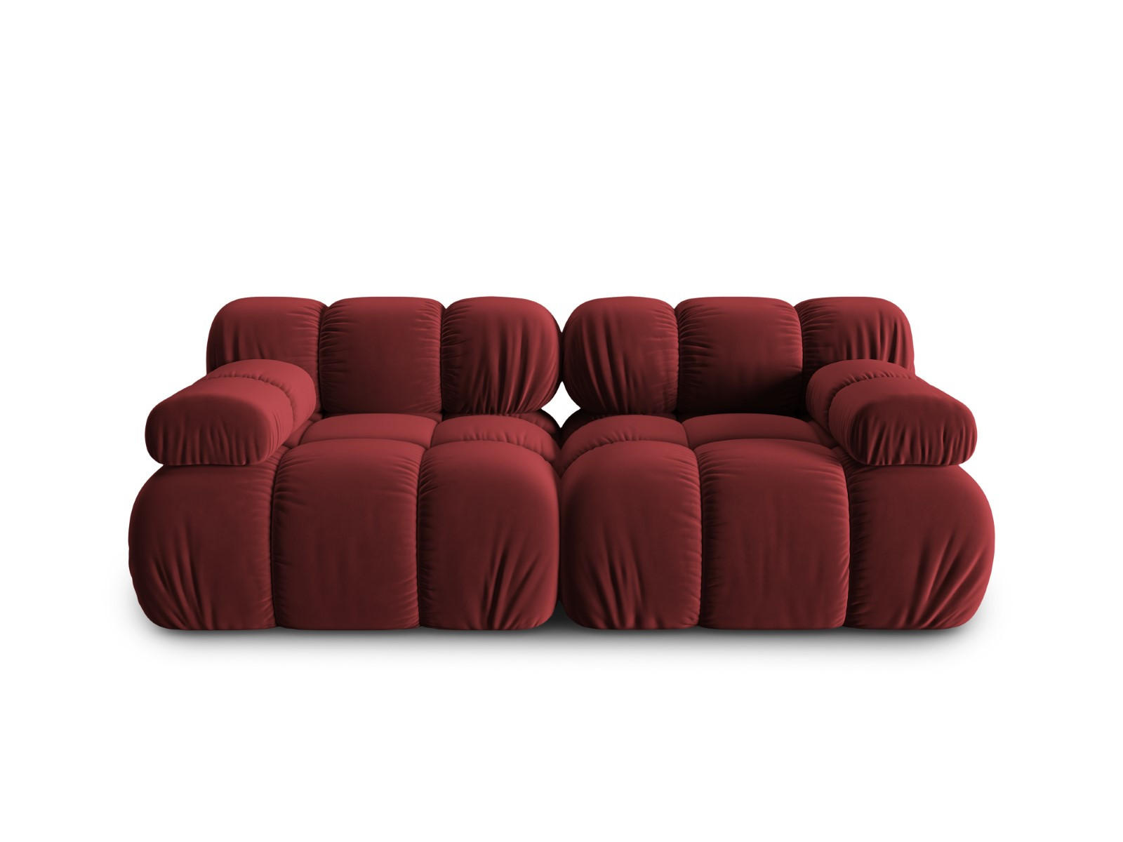 MODULARES-SOFA Bellis aus Samt dunkelrot 2 Sitzplätze - Dunkelrot, Textil (94/63/188cm) - Micadoni