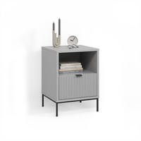 NACHTTISCH Aterno Grau mit 1 Schublade - Grau, Holzwerkstoff (40/55/38.1cm) - Livinity®