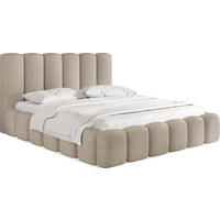 POLSTERBETT Serenity mit Bettkasten, Beige Boucle 120x200 cm - Beige/Birkefarben, Holz/Holzwerkstoff (120/200cm) - WFL GROUP